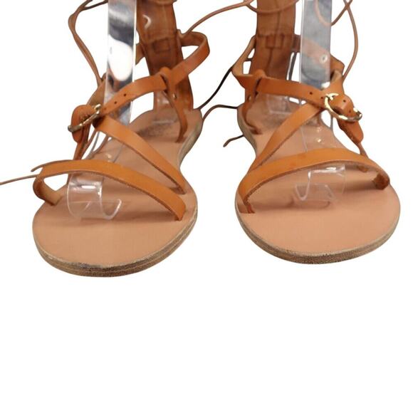 Ancient Greek Sandals Women 38 Sofia Tall Lace Up Gladiator Leather Handmade Tie - Picture 4 of 15